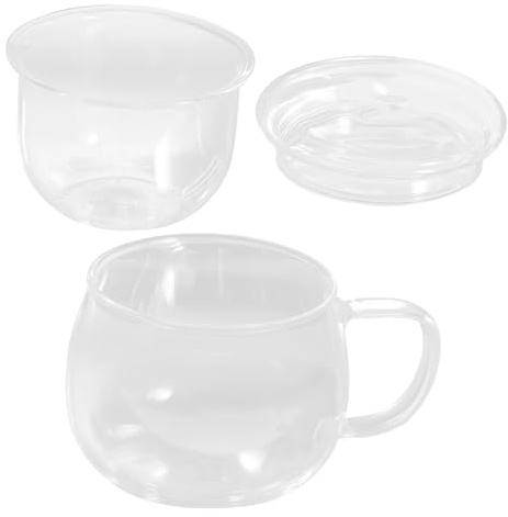 MUELODSIC Taza De Té Infusor De Vidrio Borosilicato 350ml Transparente Filtro Para Hojas Sueltas Uso Doméstico y Diario