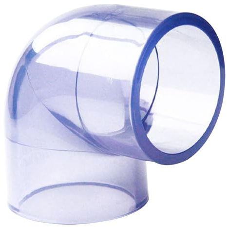 Pipe Fitting 1.6'' Inner Diameter 90-Degree Elbow Clear PVC Pipe Fitting Unplasticized PVC Glue Bonding for Leak-Proof Plumbing