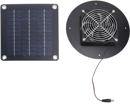 Asixxsix Solarbetriebener Ventilator, leiser Solar-Abluftventilator, einfache Installation, hohe Leistung, ideal für Camping, Gartenhaus, Gewächshaus, Dachboden und Hundehütte