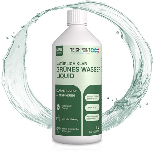 Teichpoint Grünes Wasser Liquid 1l | Flockungsmittel gegen Schwebealgen und Trübungen für schnelle Teichklärung | pH-stabil | Reichweite 10.000 Liter