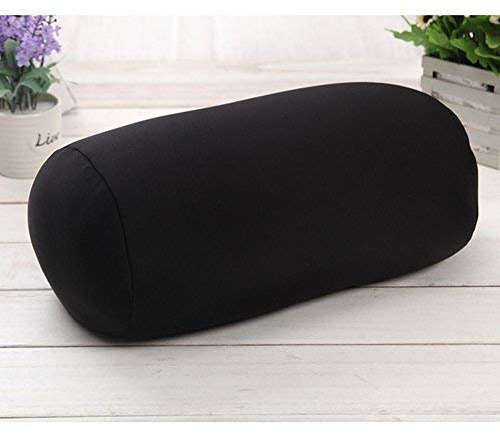 Daynecety – Nackenrolle/Kissen mit Mini-Mikroperlen, Lendenwirbelsäule-Rolle, Nackenkissen, Kissen für Reisen, Schlafen, Baden, Betten, Massage, Yoga, Fuß-Bein-Stütze Schwarz