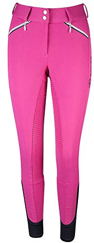 PFIFF 102486 Reithose 'Kelsey' Damen Grip Vollbesatz, Fuchsia-blau 36