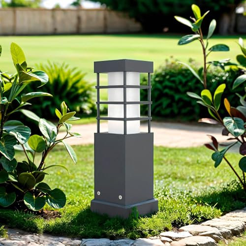 Licht-Erlebnisse Kleine Außenlampe Anthrazit 25 cm eckig IP54 blendarm wetterfest BERINGEN Wegeleuchte Garten Einfahrt