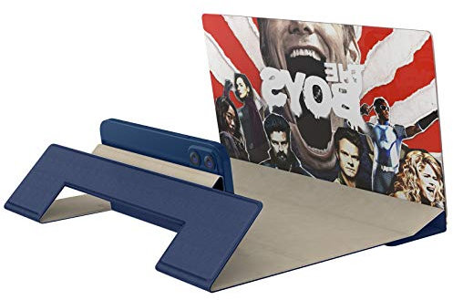 ORETECH Lente d'Ingrandimento per Smartphone in Pelle di alta qualità, 3D Amplificatore dello Pieghevole HD Schermo Cellulare da 12 Pollici per Tutti Smartphone - Blu