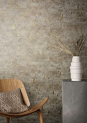 marburg Tapete Braun Grau Betonoptik Glanz Muster Modern für Wohnzimmer oder Schlafzimmer Vliestapete 100% Made in Germany PREMIUM QUALITÄT 10,05 x 0,70m 85767