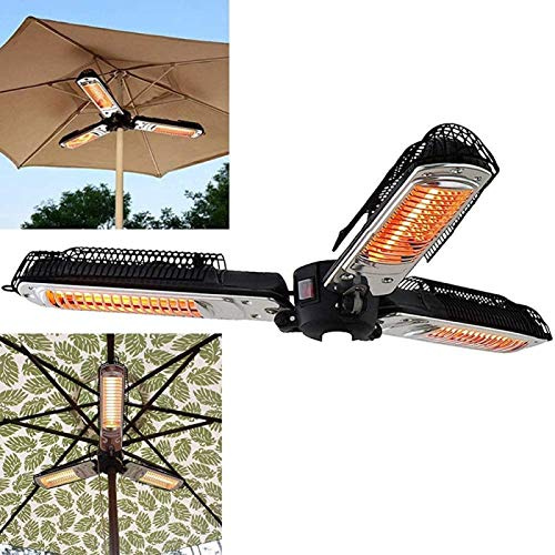 SPFTOY Outdoor Patio Umbrella Heater, Ip34 Electric Free Standing Infrared Patio Heater for Pergola or Gazebo, 2000W