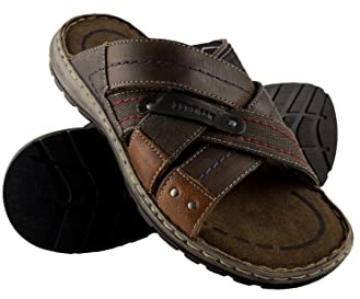 Zerimar Herrsandaler | lädersandaler för män | flip flops för män | herrsandaler | sandaler herr sommar, Brun, 41 EU