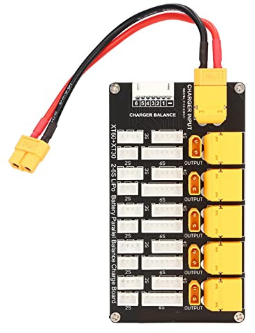 Wakects Parallel ladeplatine,Multi 2-6S Lipo XT60 XT30 Parallel Charging Board Unterstützt 5 Akkupacks,für IMAX B6, Q6 Pro,D2,T8 Ladegerät