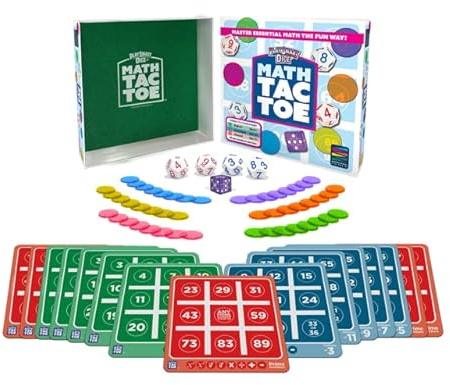Semper Smart Games PlaySmart Dice Math-Tac-Toe Math Game: Get Sharp on Mental Math with a Fun New Twist on a Timeless Classic! Multiple Skill-leveled Math Bingo Made Fun for 8 and up