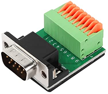 QIANRENON RS232 DB9 Schnellanschluss, lötfreier Adapter, DB9-Stecker auf 9-polige Federklemme, Crimpverbinder, zum Anschluss an serielle Kommunikationsschnittstellen
