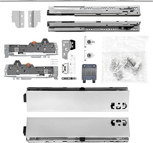 BLUM Schubladenschienen TANDEM SET; Zargenhöhe 83mm, mit TIP-ON BLUMOTION Einheit, 65kg, NL550mm, grau, bis max. KB1400mm