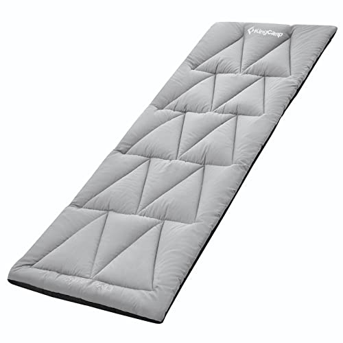 KingCamp Camping Bed Mattress - Non-Slip Roll Up Mattress 500 g/m² for Camping Bed/Cot with 4 Corner Straps, Breathable T/C Polycotton Sleeping Pad, Machine Washable Mat for Sun Lounger