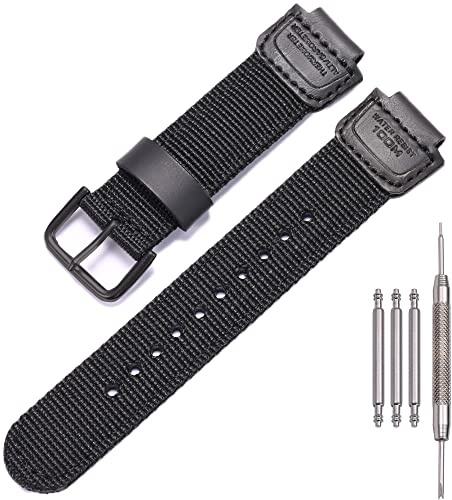 16mm g shock Ersatz Armband Kompatibel mit Casio DW5600E 6900 GA100 110 700 2100 AWG-M100 GW9400 Nylon Leder Uhrenarmband