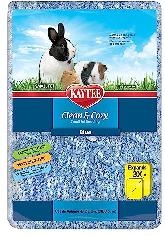 Kaytee Superpet | Clean & Cozy para Animales pequeños/Roedor/Cama para hámster | Azul | 99,9% Libre de Suciedad| Control de olores | 49,2 litros