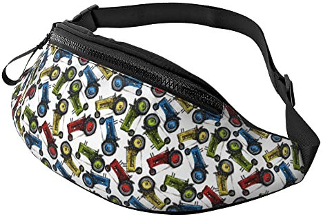 Sporttasche Retro-Traktor Unisex Gürteltasche Mit Reißverschluss,Atmungsaktiv Gurttasche Für Damen Radfahren Aktivitäten 14X35Cm
