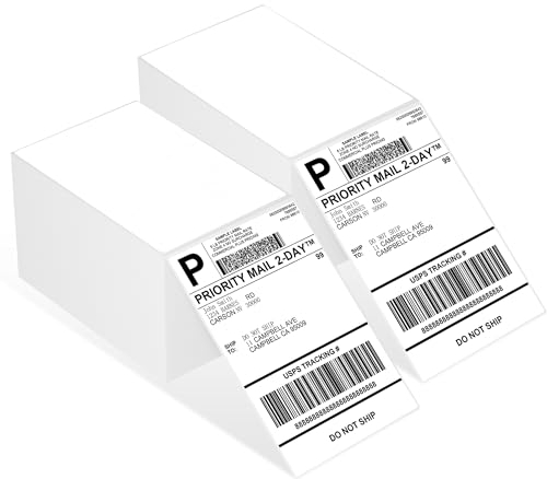 Wonfoucs 4‘’×6‘’ DHL Thermodirekt Etiketten (1000 Stück) Thermo-Etikettendrucker Thermopapier Versandetiketten Kompatibel mit MUNBYN, Phomemo, Rollo, IDPRT, POLONO Mobile Thermo-Etiketten-Drucker