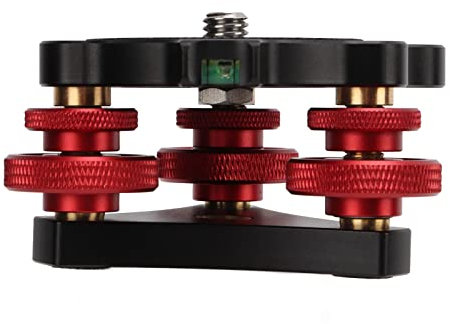 Nivelador de Rótula de Bola de Trípode de Aleación de Aluminio con Nivel de Burbuja, Ajuste Horizontal para Cámaras SLR