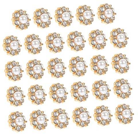 STOBOK 100stücke Perlenknöpfe Aus Legierung Dekorative Perlenknöpfe Für -haaraccessoires Hochzeitskleider Und Kreative Kleidungsgestaltung Elegant Und Vielseitig Einsetzbar Goldfarben