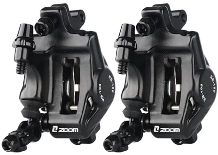 ZOOM Hydraulic Disc Brake Calipers: HB-100 MTB Bike Disc Brakes Front & Rear Caliper Set for Mountain, Road Bicycle and E-Bike-Black