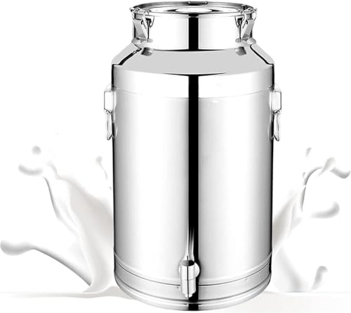 YIJIEHH Pichet Lait INOX,Transport Bidon INOX,avec Couvercle Hermétique, Peut Être Utilisé pour Stocker des Liquides Et des Solides pour Stocker des Liquides Et des Solides-5L