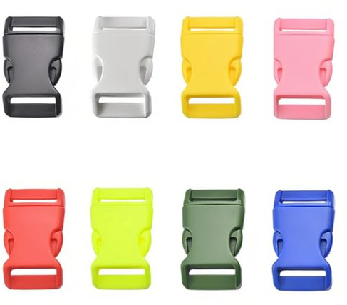 8pcs Seitliche Freigabe-Plastikmini Schnallen 3/8 Zoll für Paracord Armbänder, Hundehalsband, Gurtband, Bushcraft, Rucksack-Zusätze, Zelt