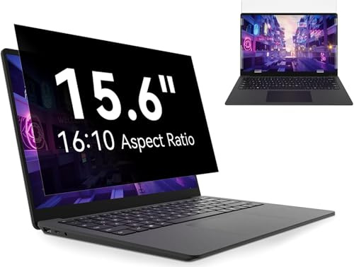 Filtre de Confidentialité 15.6 Pouces Aspect 16:10 pour écran Ordinateur Portable, Compatible avec HP/Dell/Acer/Lenovo/Thinkpad/ASUS/Sony, Amovible Anti-Lumière Bleu Premium Protecteur D'écran