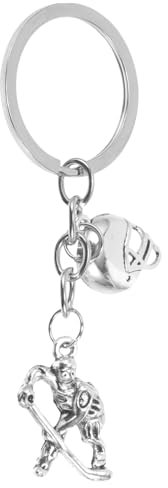 TOGEVAL Hockey Schlüsselring Mit Detailliertem Spieleranhänger Metallanhänger Für Rucksack Und Tasche Für Sportveranstaltungen Und Alltag