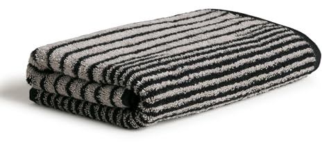 MÖVE Illusions Dancing Lines Handtuch 50 x 100 cm aus 100% Baumwolle, Cashmere/Black