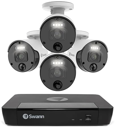 Swann Master-Series NVR Security System, 4K Display, Night Vision, Motion Detection Recording, Smartphone Integration