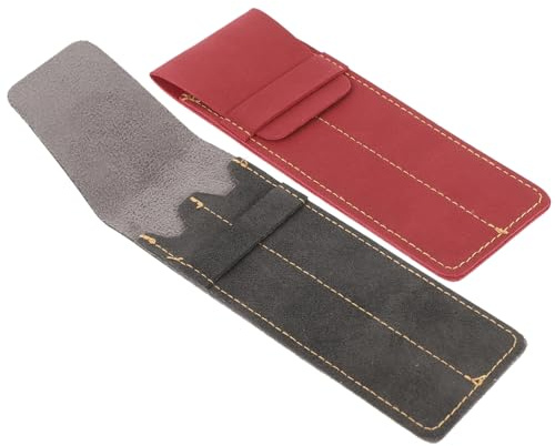 NUOBESTY 2stücke Leder-stifteetui Schutzhülle für Füllfederhalter und Kugelschreiber Platz für Stifte Leicht und Tragbar Praktisch und Elegant für Büro und Freizeit