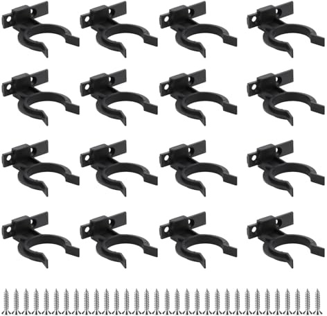 16 Stück 32-42mm Sockelleisten Clips Sockelleiste Küche für Küchenfüße | Küchensockel Befestigung, Sockelblende Küche für Küchen Sockelblende mit 32 Schrauben Schwarz Kunststoff