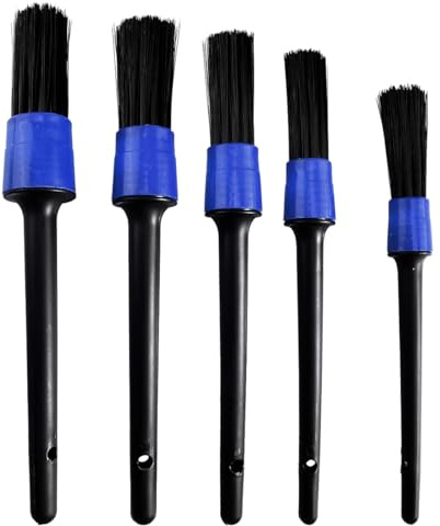 Ruayia Auto Reinigungspinsel Detailing Pinsel Set, 5 Stück Reinigungspinsel Kleine, Auto Pinsel Reinigung Pinsel Autopflege, Bürsten Detailpinsel Für Alufelgen, Auto Innenraum, Motorrad