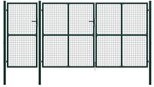 Hoodmeel Cancello Giardino Esterno, Cancelli in Ferro, Cancelletto Giardino, Cancelletto Pedonale, Cancello Giardino in Acciaio 400x150 cm Verde