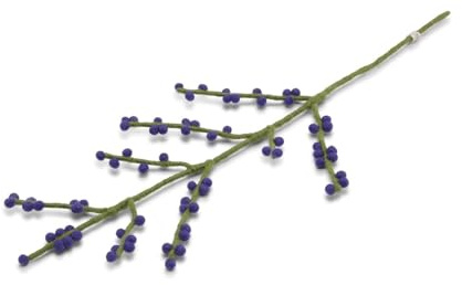 Gry & Sif Handgemacht & Fairtrade-Zertifiziert Stilvolles dänisches Design X Nepali Kunsthandwerker| Zweig mit blauen Beeren aus Filz - Künstliche Blumen für Wohnzimmer Dekoration | Blau
