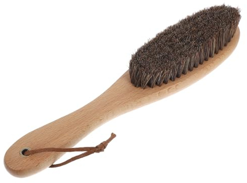 POPETPOP Rosshaarbürste mit Holzgriff zur Reinigung von Pferden und Entfernung von Staub Anzugbürste Möbelbürste und Jackenbürste für Fellpflege