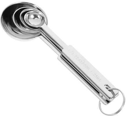 Alipis 4pcs Metal Measuring Spoons Set Stainless Steel Tiny Tablespoons for Cooking Baking Accessories Kitchen Gadgets Measuring Spoons