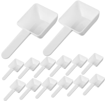 BUGUUYO 50 Pièces Cuillères Plastique Mesurettes pour Poudre Lessive et Épices Manche Court Ergonomique pour Dosage Précis et Usage Domestique