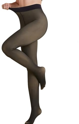 GTJEOI Collant Polaire Femme, Collants Thermiques Femme, Legging Collant Femmes Noir Faux Transparent, Legging Chaud Femmes Hiver Extensible