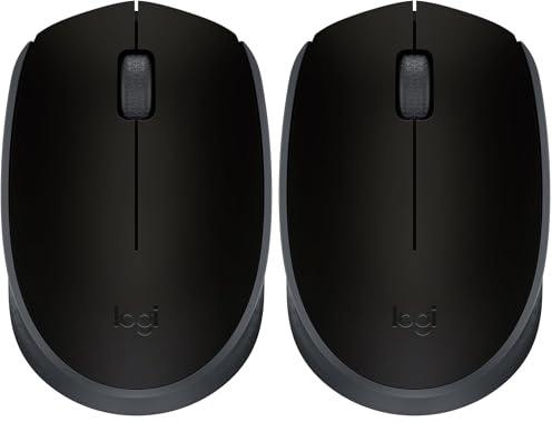Logitech B170 Souris sans Fil, 2,4 GHz avec Nano-Récepteur, Suivi Optique, Batterie Longue Durée 12 Mois, Ambidextre, Compatible avec PC/Mac/Portable - Grise (Lot de 2)