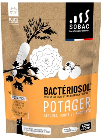 SOBAC Bactériosol Potager, Amendement Organique pour Légumes Fruits et Aromates, 100% Naturel, UAB 1,2 kg