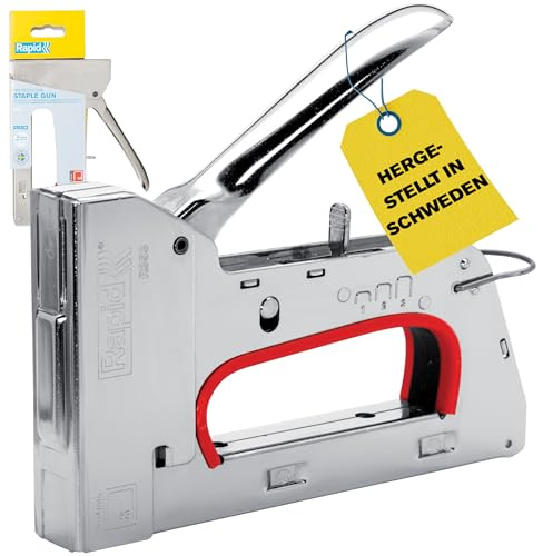 Rapid Grapadora Profesional Manual R353 PRO para Grapas No. 53, Grapadora para Tapicería con 3 Posiciones Ajustables, Gatillo Ergonómico, y Empuñadura Ergonómica, Fabricada en Suecia (5001666)