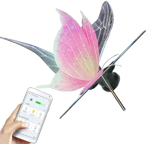 Proiettore Wifi Ologramma 3d, Proiettore Led Con Ventola Ologramma Da 23,6 Pollici Con Scheda A 4 Lampade E Connessione Ad App Mobile, 720 Perline Lampada Led Lettore Di Luci Pubblicitarie Per 60CM