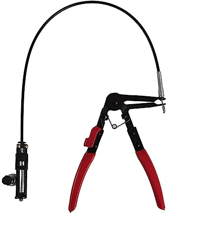 Pince de collier de serrage avec fil flexible Bowden 630 mm, plage d'ouverture 50-0 mm, longueur de la pince 230 mm, pour tuyau en métal et plastique 18-54 mm, idéale pour voiture, atelier