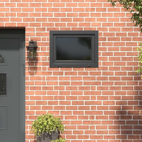 QUAHEAS RISOR Cellar Window 80 x 70 cm PVC and Anthracite Glass, Tilting with 5-Chamber Frame, Heat Protection, Sound Insulation, Easy to Clean, Modern Design for Cellar and Living Room