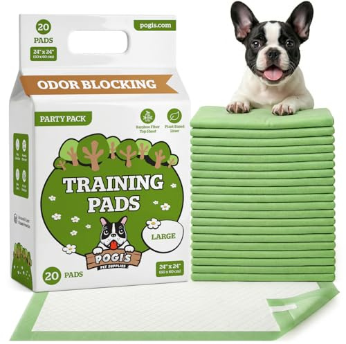 Pogi Tapis éducateurs pour Chiens – écologiques, Ultra absorbants et Anti-odeurs – Paquet de 20 (60 × 60 cm)