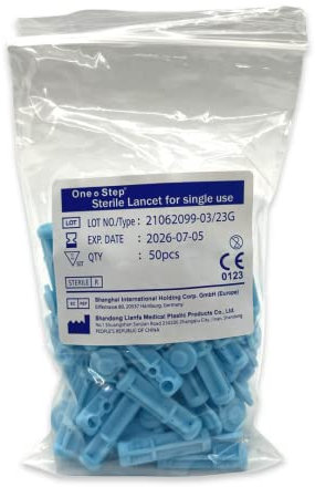 23G Sterile Lancet for Single Use - Manufacturer Confirmed Fully Compatible for PiC Indolor, Microlet, Freestyle, Abbott, SD and More - 50 Lancets