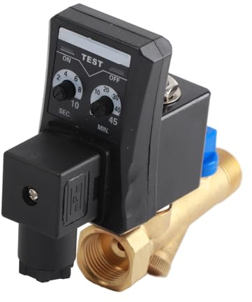 Válvula de drenaje automática, G1 / 2 DN15 Válvula de drenaje temporizada electrónica automática para la gestión del condensado del compresor de aire(AC110V)