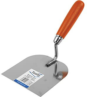 Toolty Stainless Steel Stucco Trowel, Wall Putty Trowel, Plastering Trowel, Finishing Trowel - 120mm - for Brickwork and Plastering - Wooden Handle, DIY - TLTY-0706P