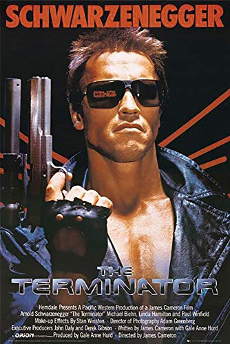 Close Up Terminator Poster (61cm x 91,5cm) + 2 St. Schwarze Posterleisten mit Aufhängung
