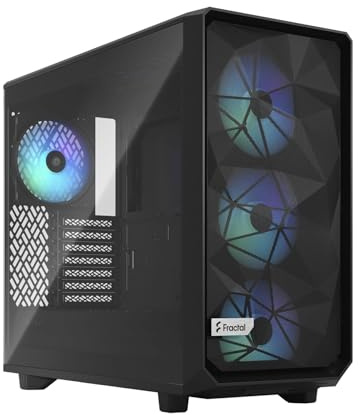 Fractal Design Meshify 2 Lite RGB Black ATX Flexible Light Tinted Tempered Glass Window Mid Tower Computer Case